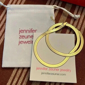 New Jennifer Zeuner Necklace 14k Hamilton Gold IP Plating Herringbone